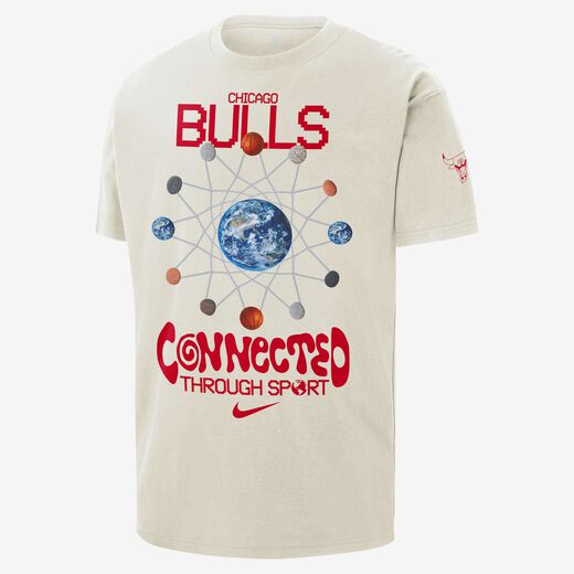 Men's Graphic T Shirts-Nike, Chicago Bulls Courtside, Men's Nike NBA Max90 T-Shirt