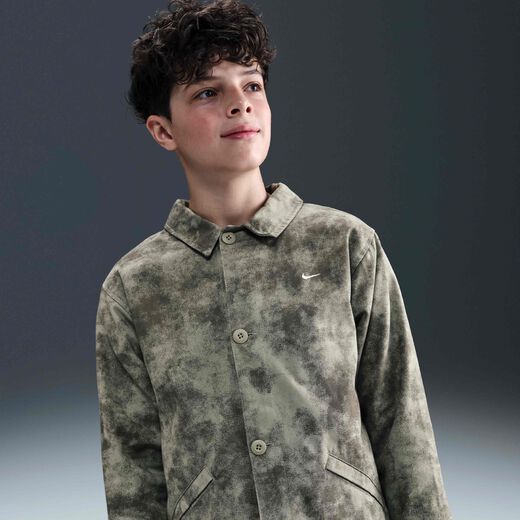 Kids' Long Sleeves Shirts-Nike, Nike Sportswear Metro Ground, Older Kids' (Boys') Button-Down Top