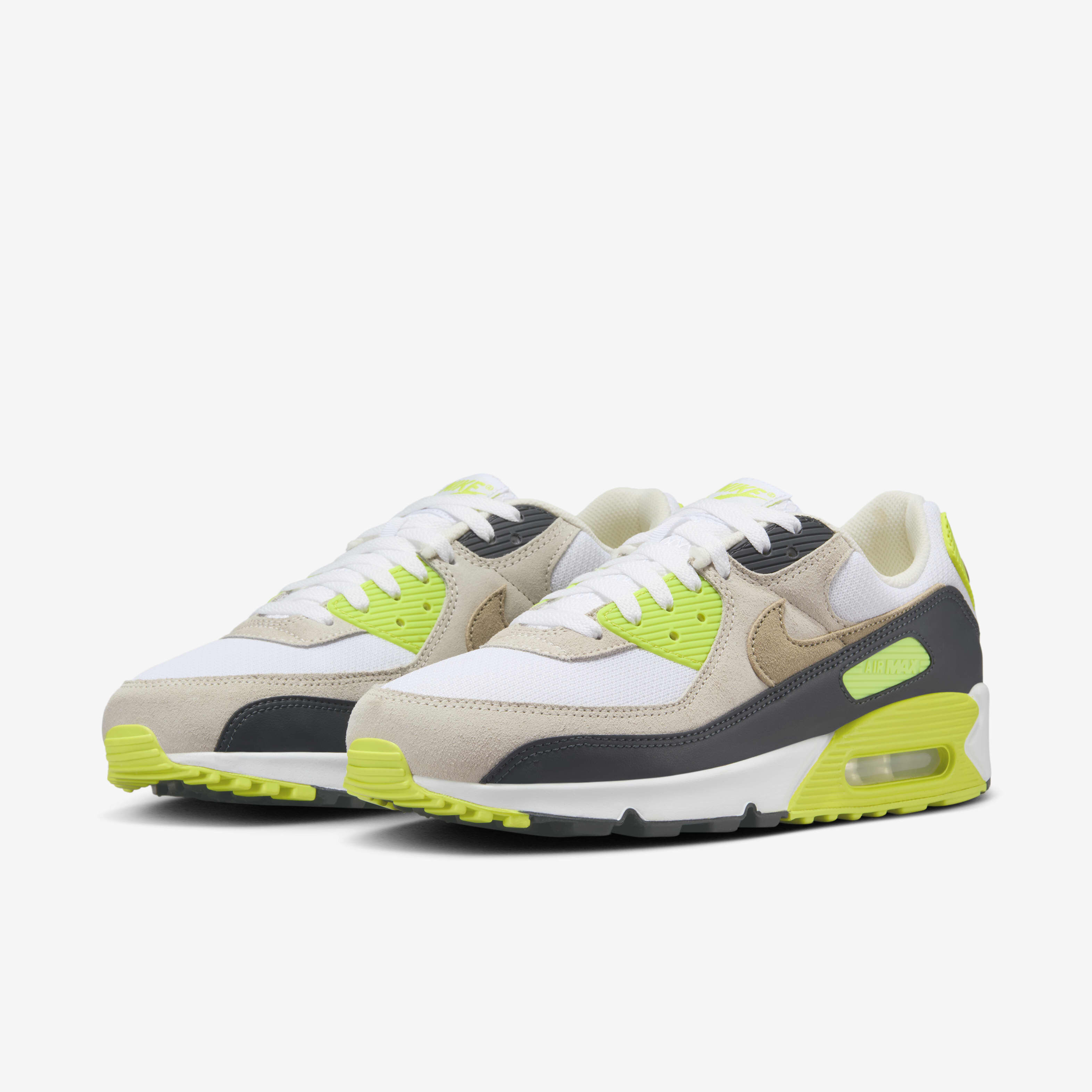 Nike air max 90 recraft trainers in white/volt shop