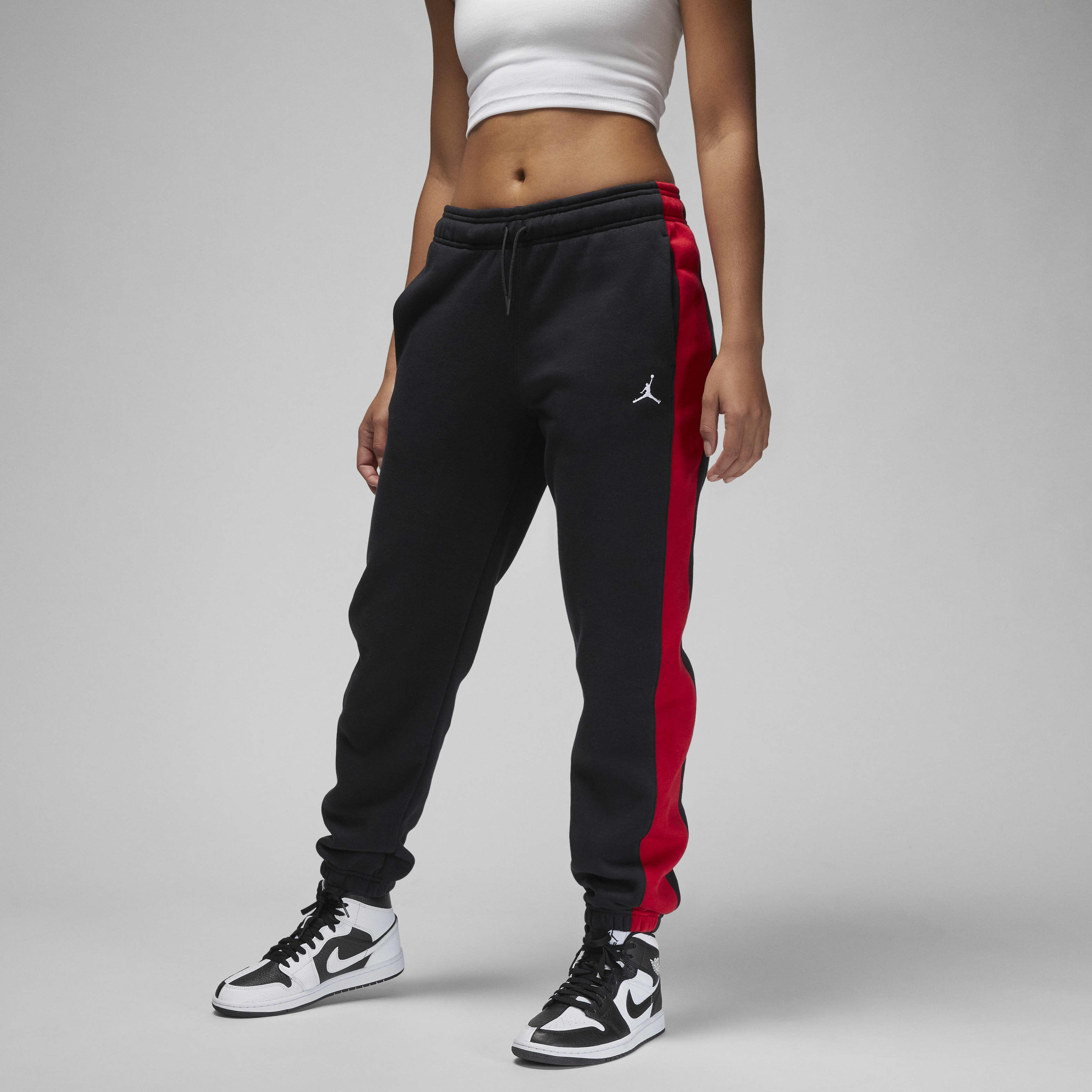 Red and black jordan pants discount