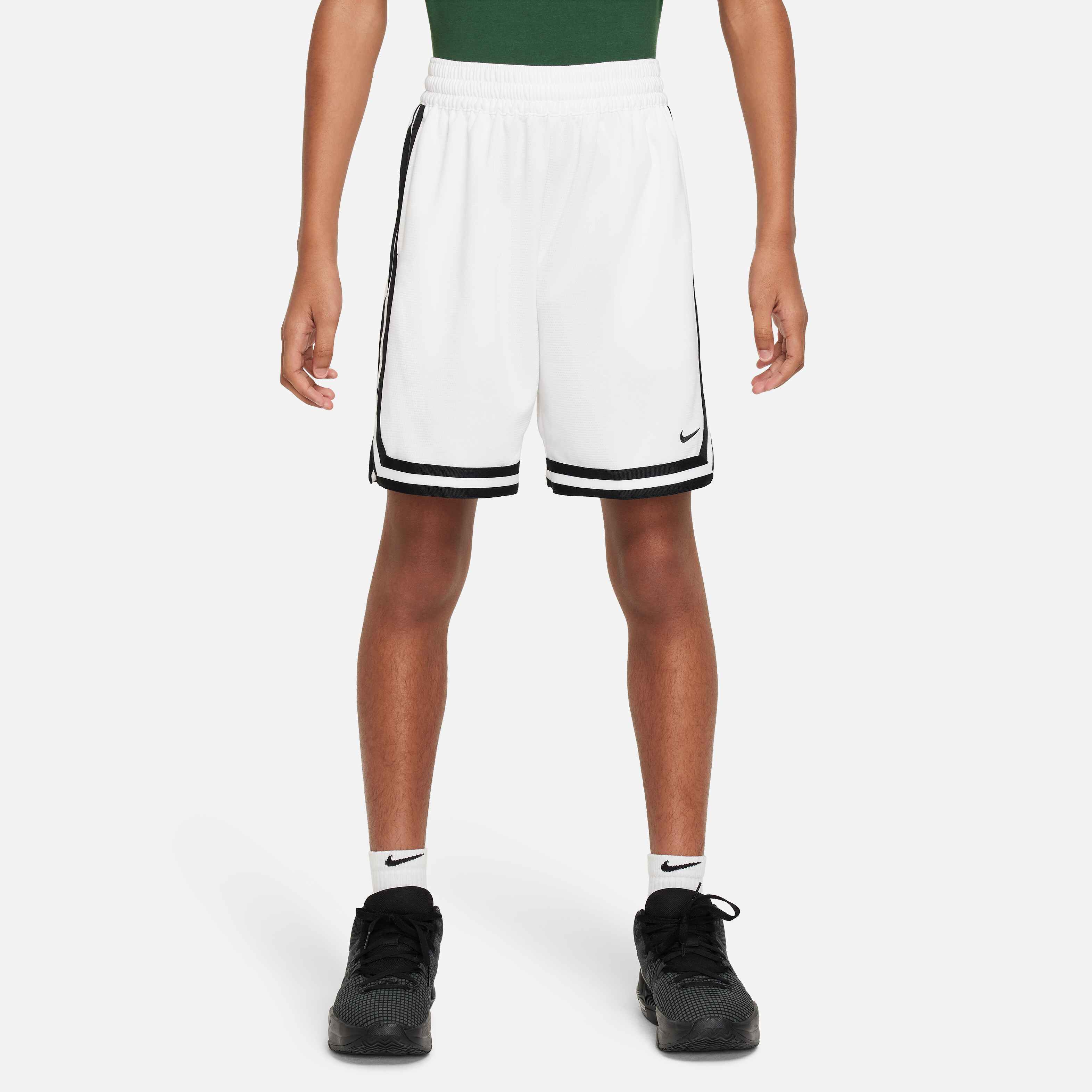 White boys basketball shorts top