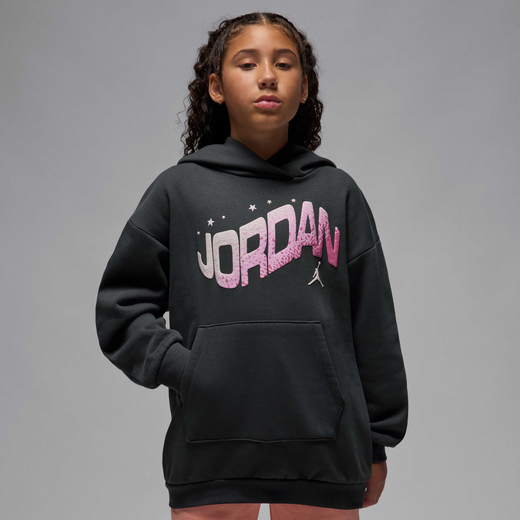 Hoodies & Sweatshirts-Nike, Jordan Jumpman Club, Older Kids' Oversized Satin Pullover Hoodie Hoodies & Sweatshirts-Nike, Jordan Jumpman Club, Older Kids' Oversized Satin Pullover Hoodie