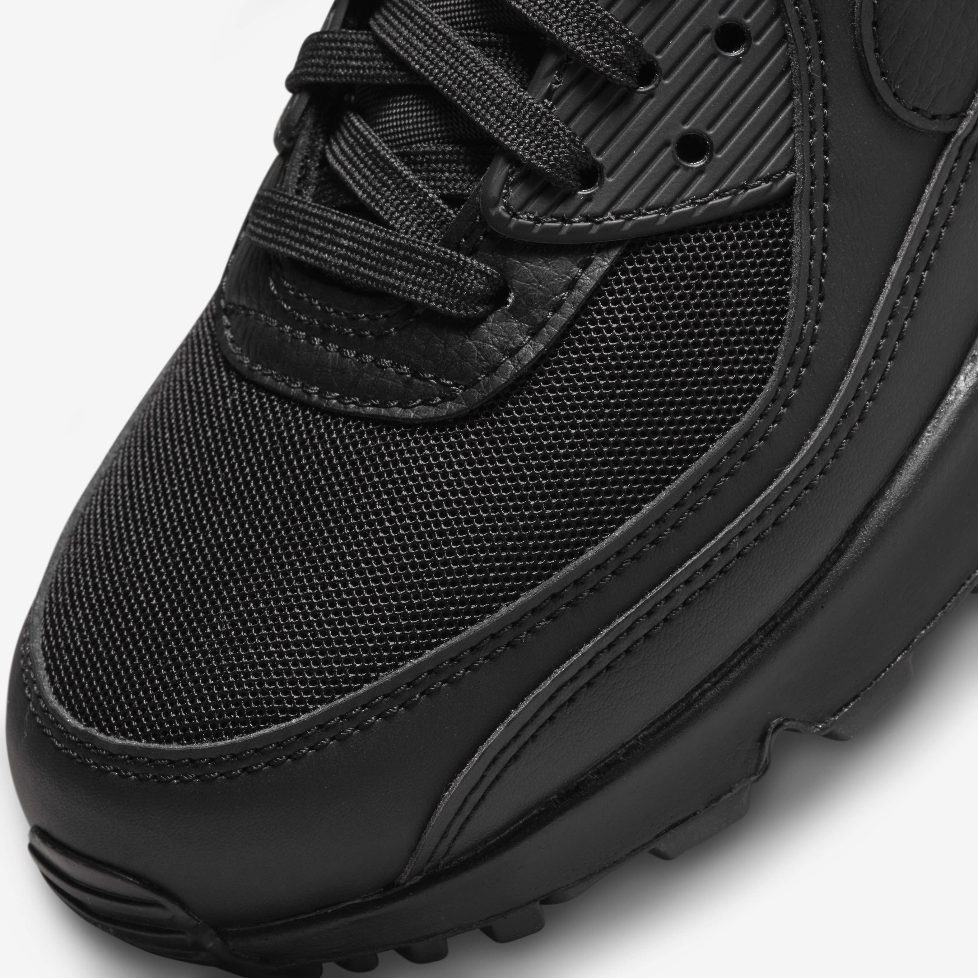Nike air max 90 womens shoes all black leather special hot sale