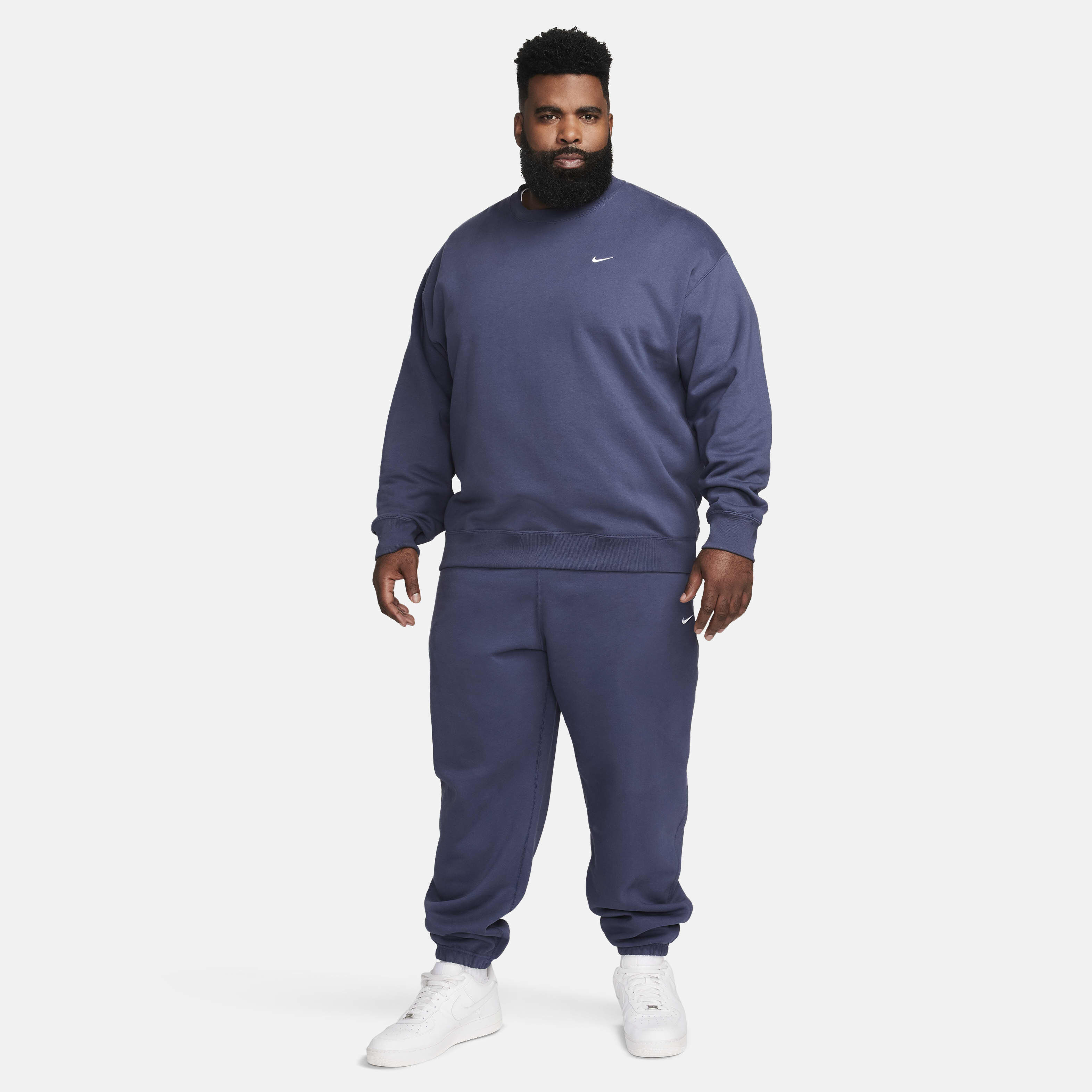 Buy Nike Solo Swoosh Men's Fleece Crew - Thunder Blue/White