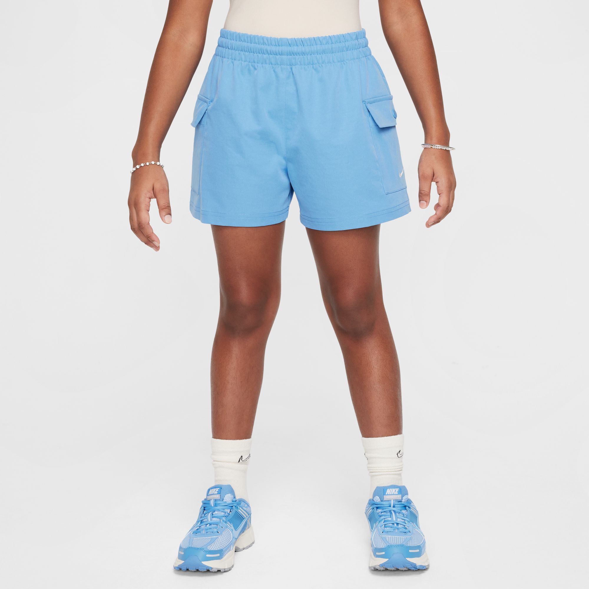 Buy Nike Sportswear Girls Woven Cargo Shorts Blue Beyond White Nike Saudi Official
