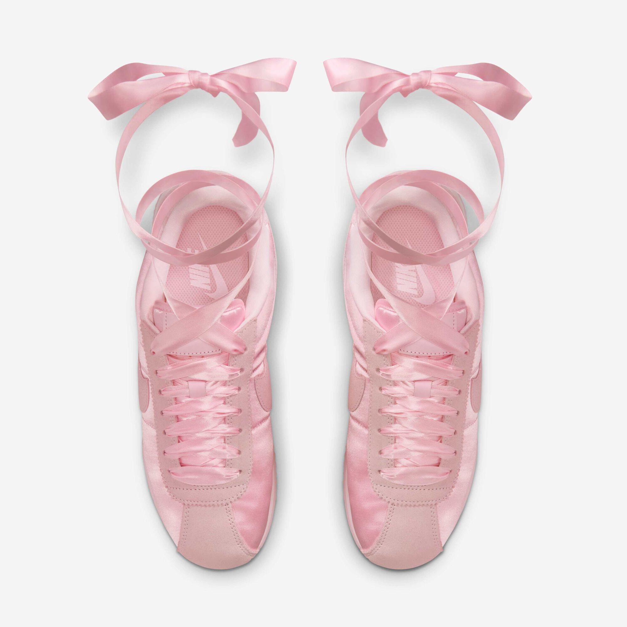 Pink Satin Pink And White Cortez Buy Nike Cortez Textile Women's
