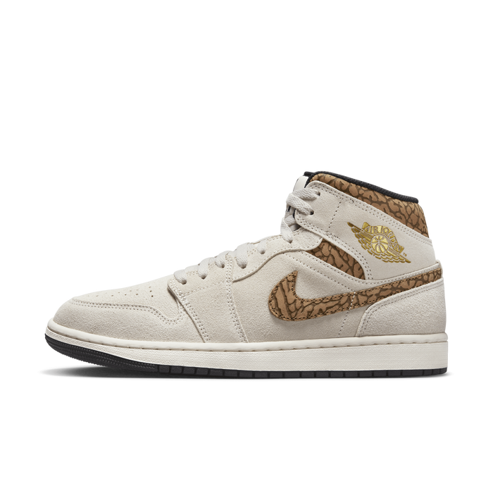 Men's air jordan 1 mid premium fleece basketball shoes hotsell