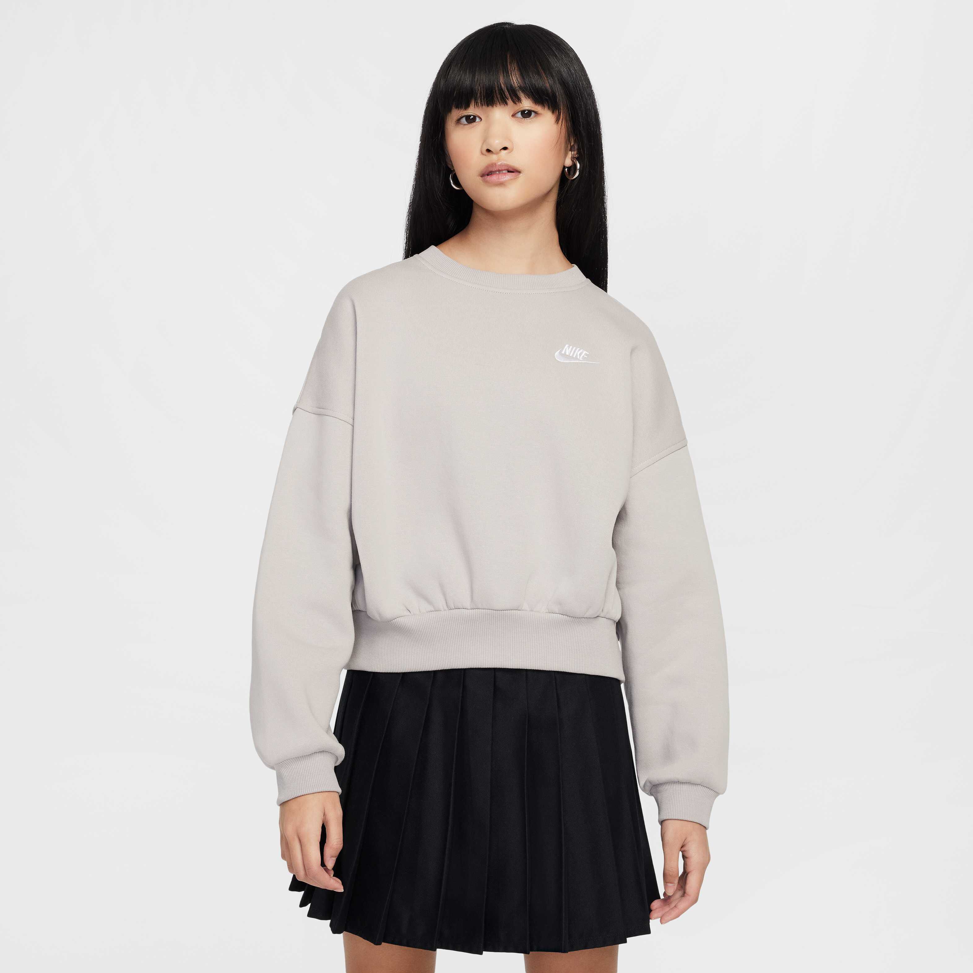 X-girl × NICO CREW SWEAT TOP Nike Sportswear Club Fleece Girls' Boxy Crew-Neck Sweatshirt
