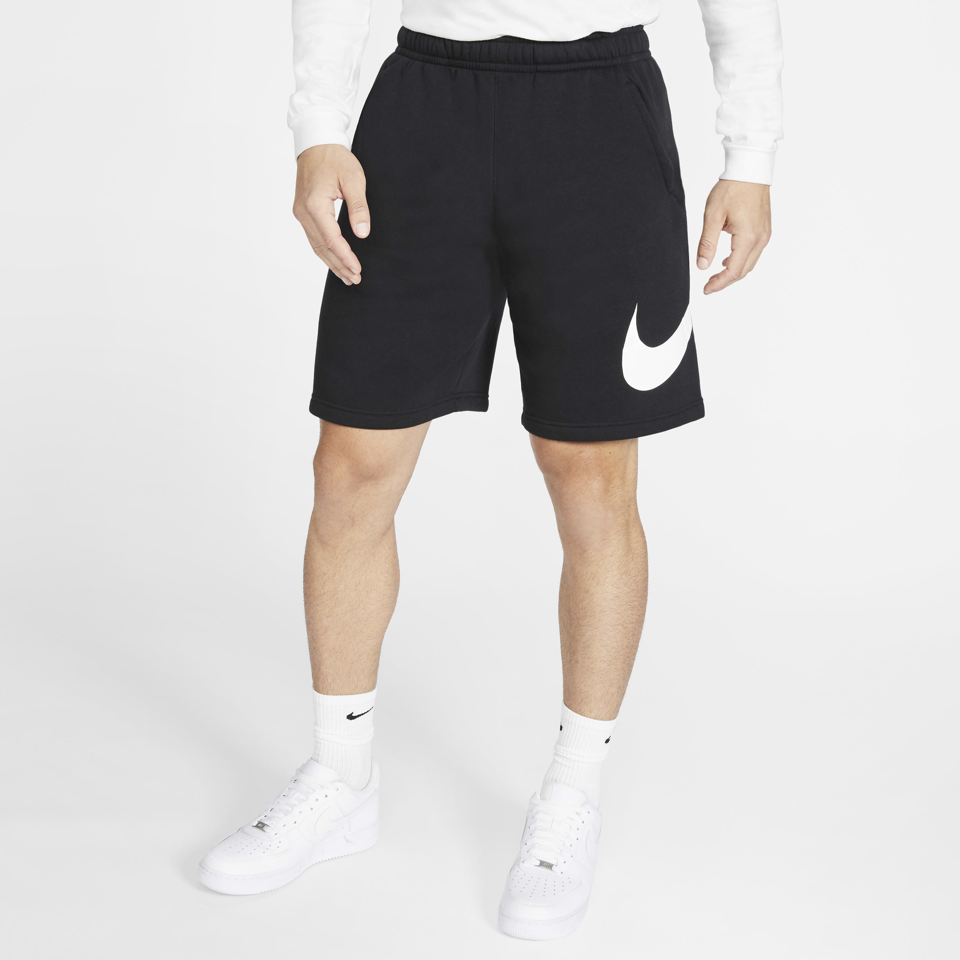 Buy Nike Sportswear Club Men s Graphic Shorts Midnight Navy White White Nike Saudi Official