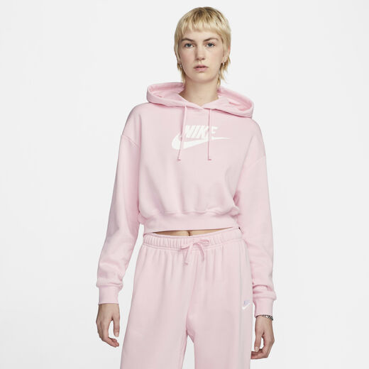 Women's Hoodies-Nike, Nike Sportswear Club Fleece, Women's Oversized Crop Graphic Hoodie