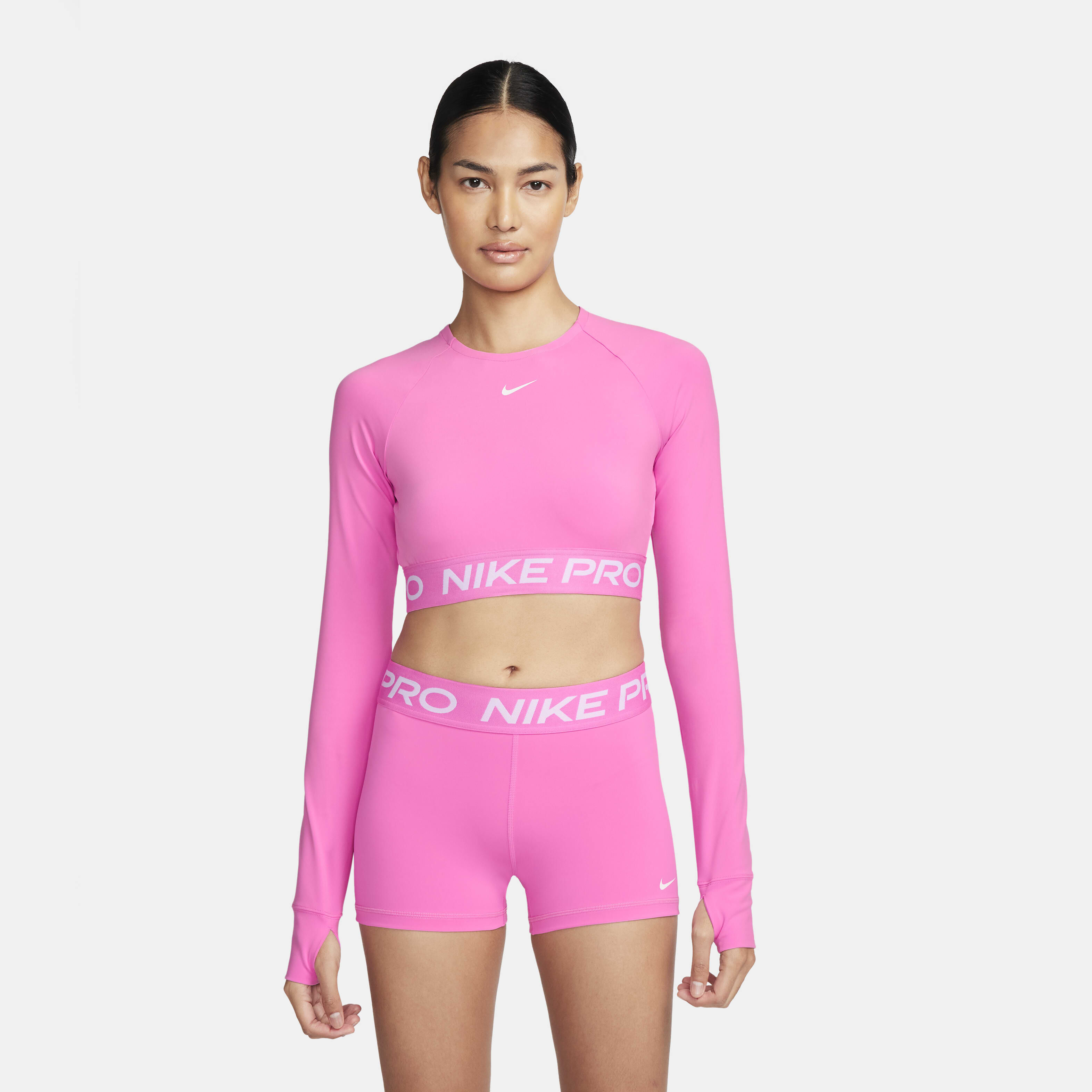 は　NIKE Pro elite 2020 rosa ロングスリーブ Buy Nike Pro Women's Dri-FIT Cropped Long-Sleeve Top - Playful