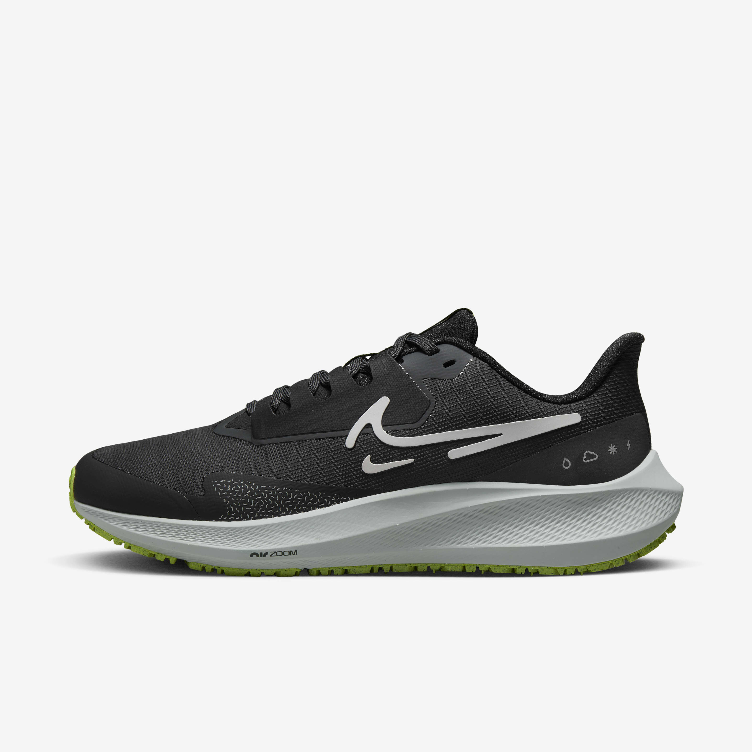 Buy Nike Pegasus 39 Shield Women s Weatherised Road Running Shoes Black Dark Smoke Grey Volt White Nike Saudi Official