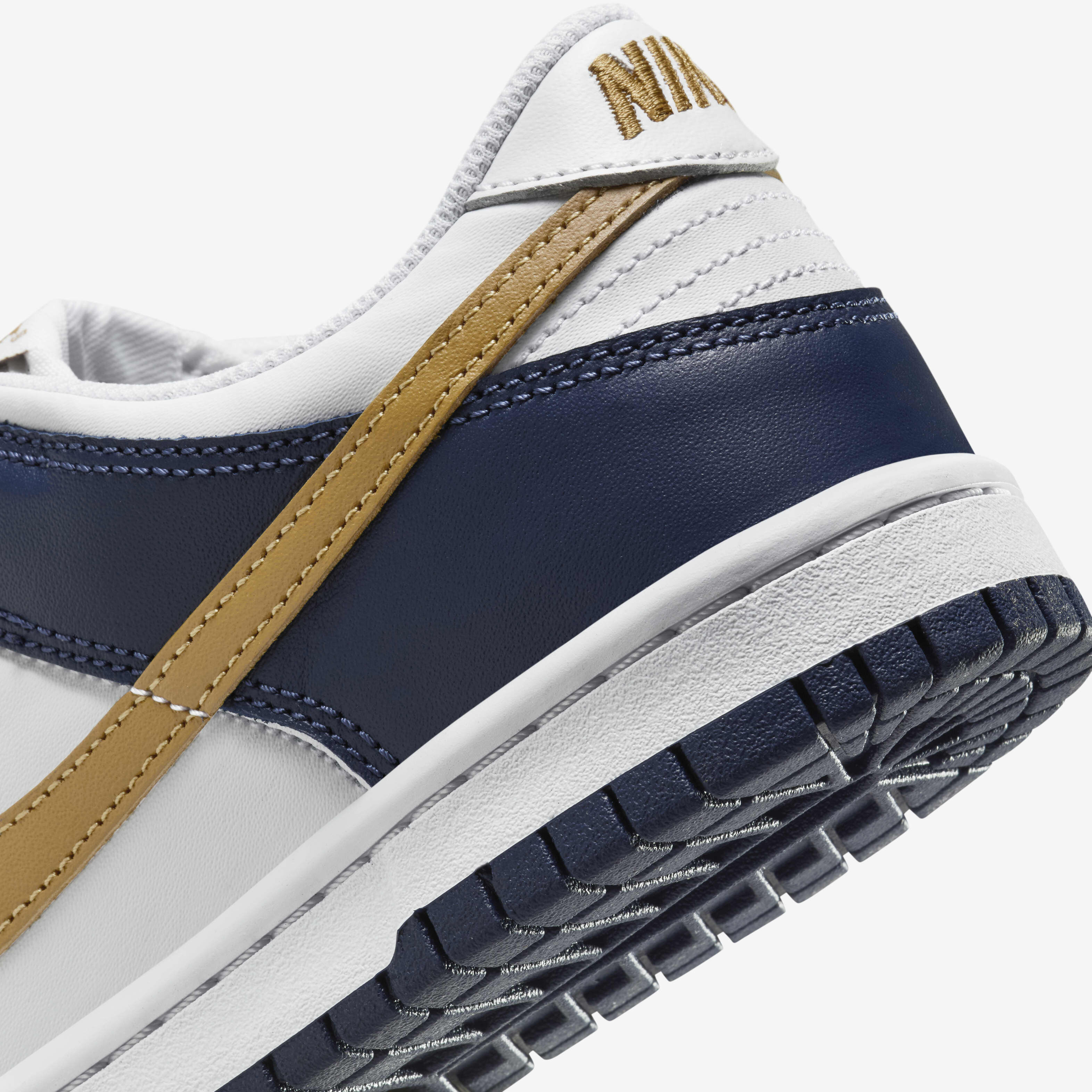 Buy Nike Dunk Low Older Kids' Shoes - White/Midnight Navy/Wheat