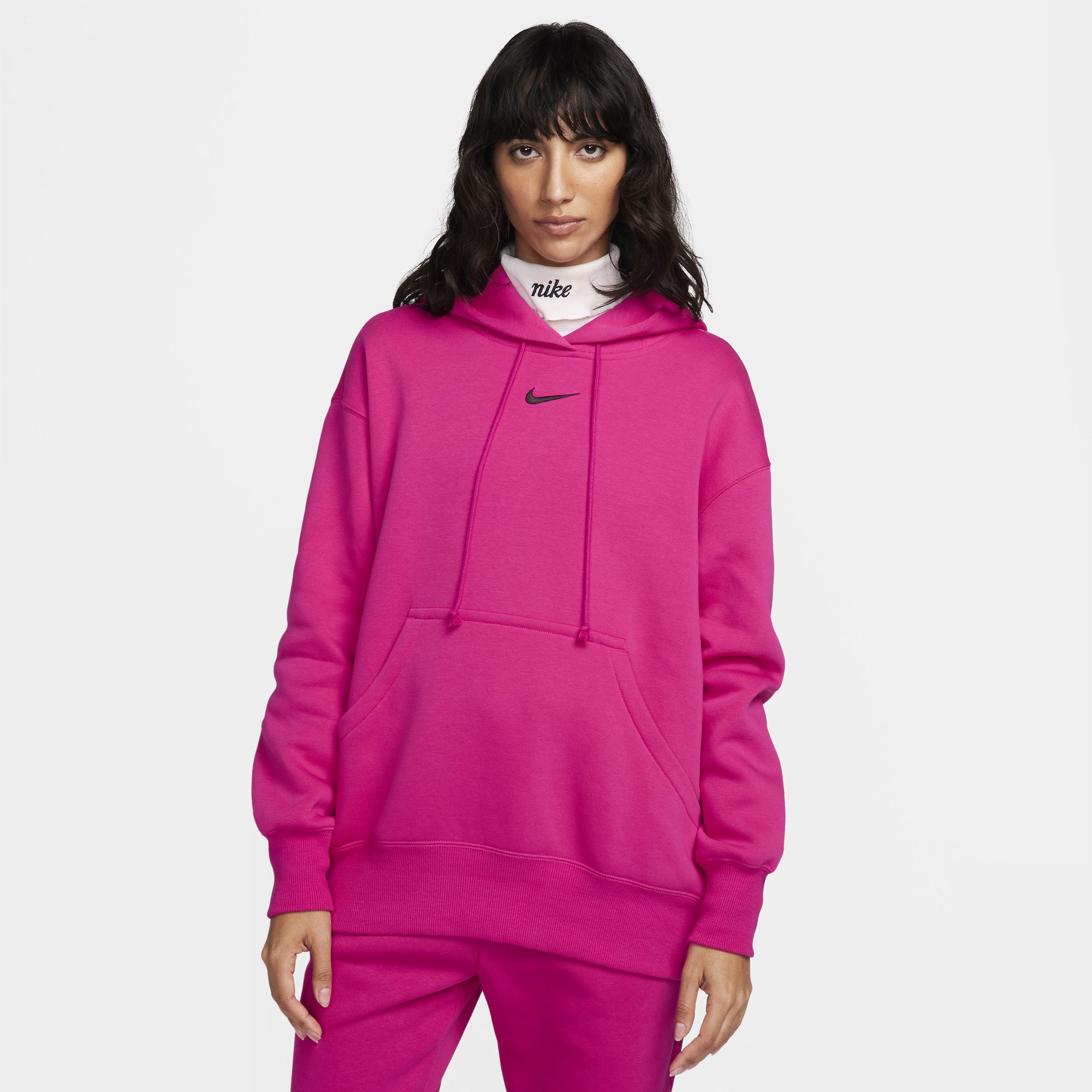 Women's nike sportswear funnel deals neck fleece pullover hoodi