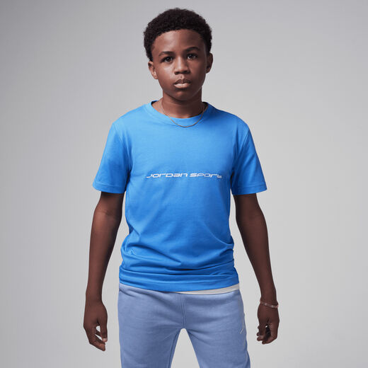 Jordan Cream & Blue-JRDN, Jordan Dri-FIT Sport, Older Kids' T-Shirt