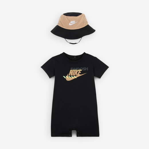 Kids' Bodysuits Sale-Nike, Nike Sportswear PE, Baby (12–24M) Romper and Bucket Hat Set