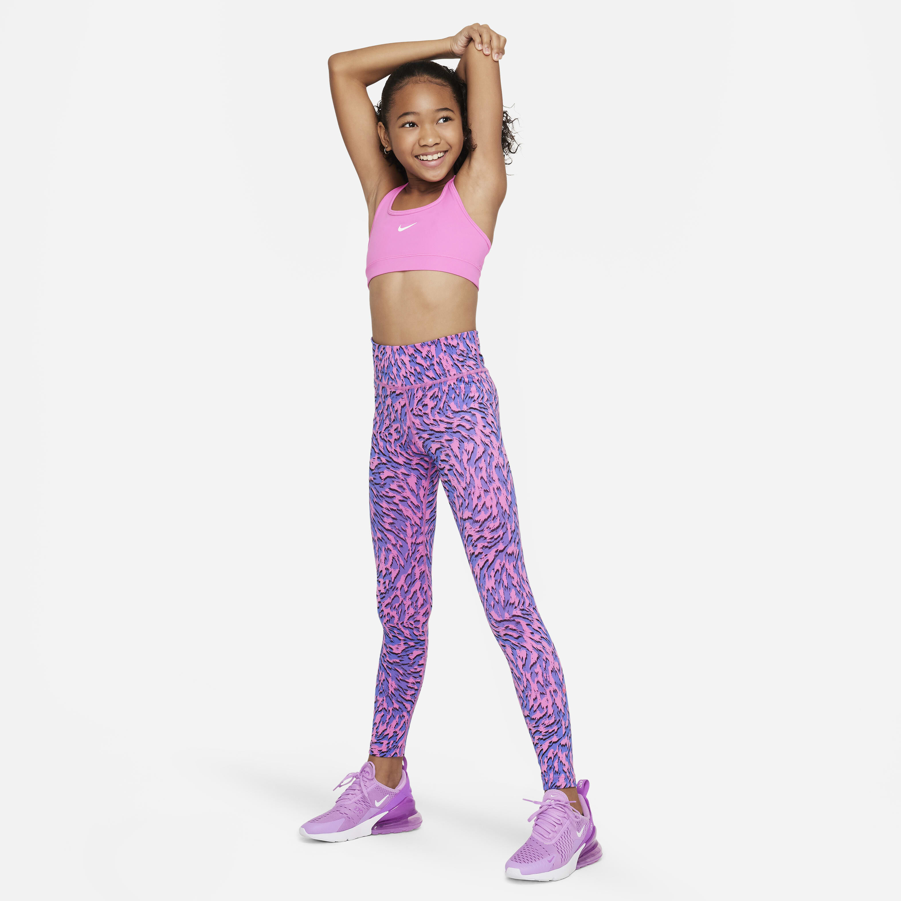 Buy Nike One Older Kids Girls Dri FIT Leggings Playful Pink Hyper Pink Nike Saudi Official