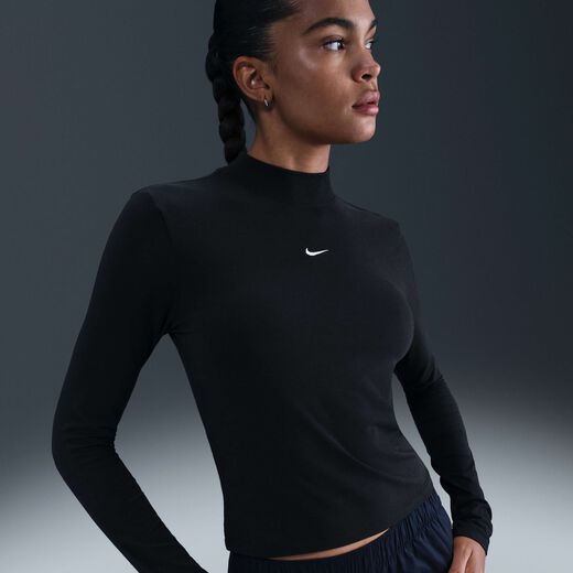 New In Women's Long Sleeves Shirts-Nike, Nike Sportswear Chill Knit, Women's Slim Long-Sleeve Mock-Neck T-Shirt