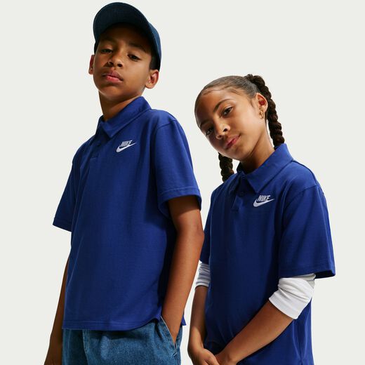 Kids' Polo T-Shirts-Nike, Nike Sportswear Club, Older Kids' Knit Short-Sleeve Polo