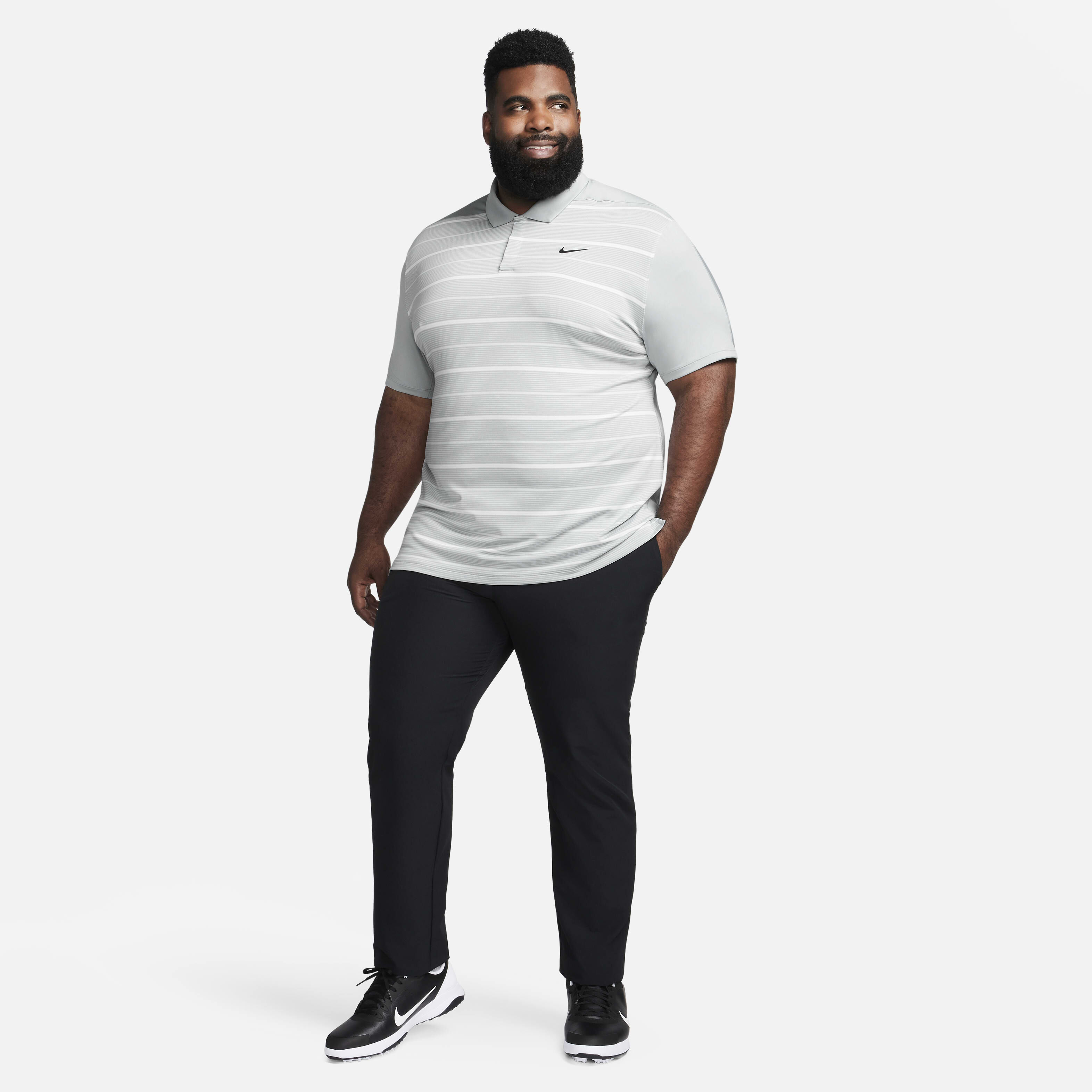 Nike men's tiger woods thin stripe zonal cooling golf polo top