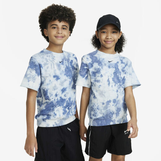T-Shirts & Tops-Nike, Nike Sportswear Club Fleece, Older Kids' French Terry Short-Sleeve Sweatshirt