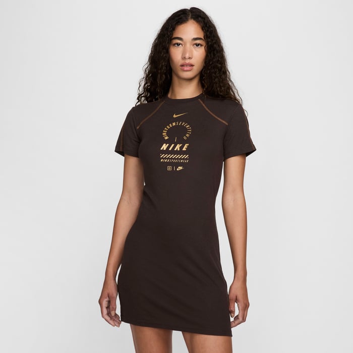 Buy Nike Sportswear Women's Short-Sleeve Dress Velvet Brown