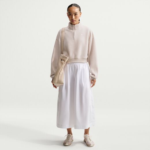 New In Women's Tops & T-Shirts-Nike, Nike Studio Fleece Medium-Weight Plush, Women's Oversized 1/4-Zip Cropped Top