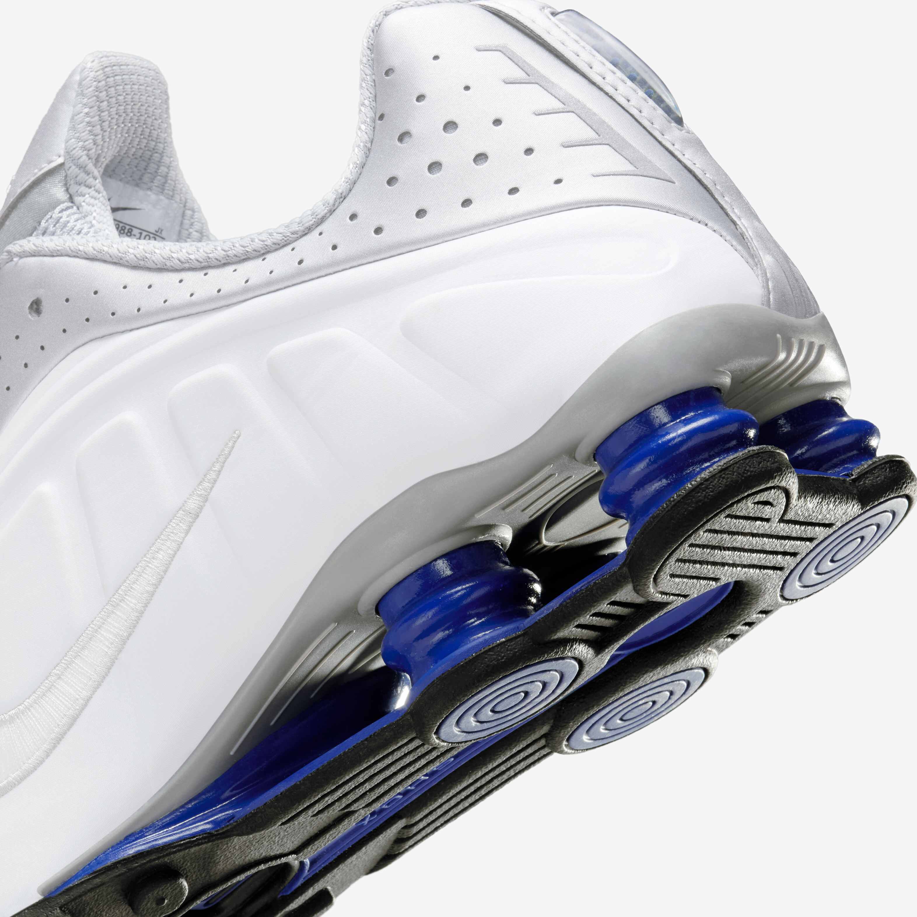 Buy Nike Shox R4 Men's Shoes White/Metallic Silver/Deep Royal