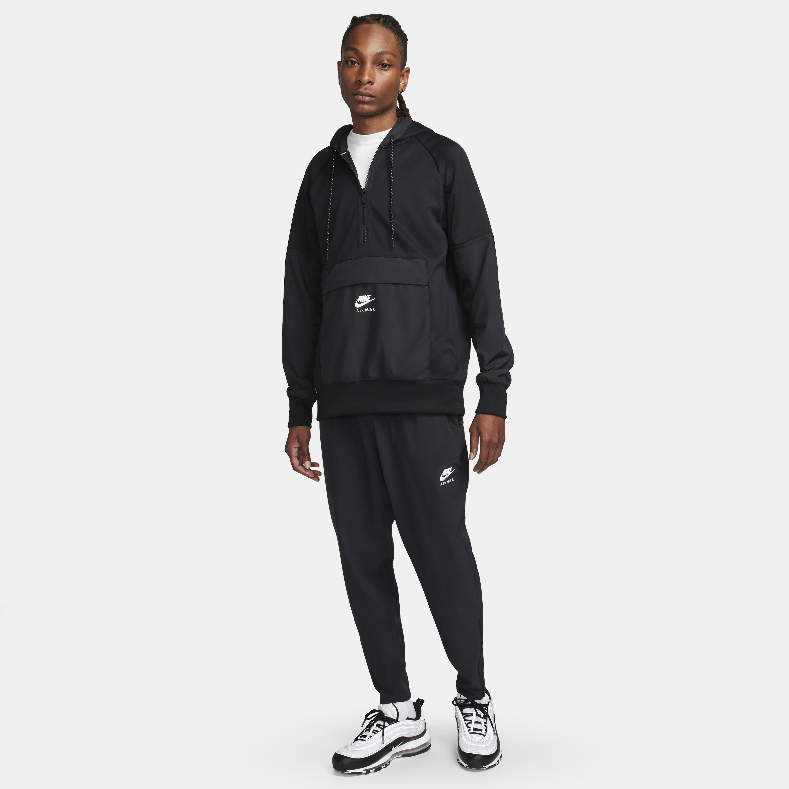 Buy Nike Air Max Men s Woven Trousers Black White Nike Saudi Official