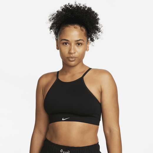 Nike Indy Seamless Ribbed Light-support Non-padded Sports Bra in Pink