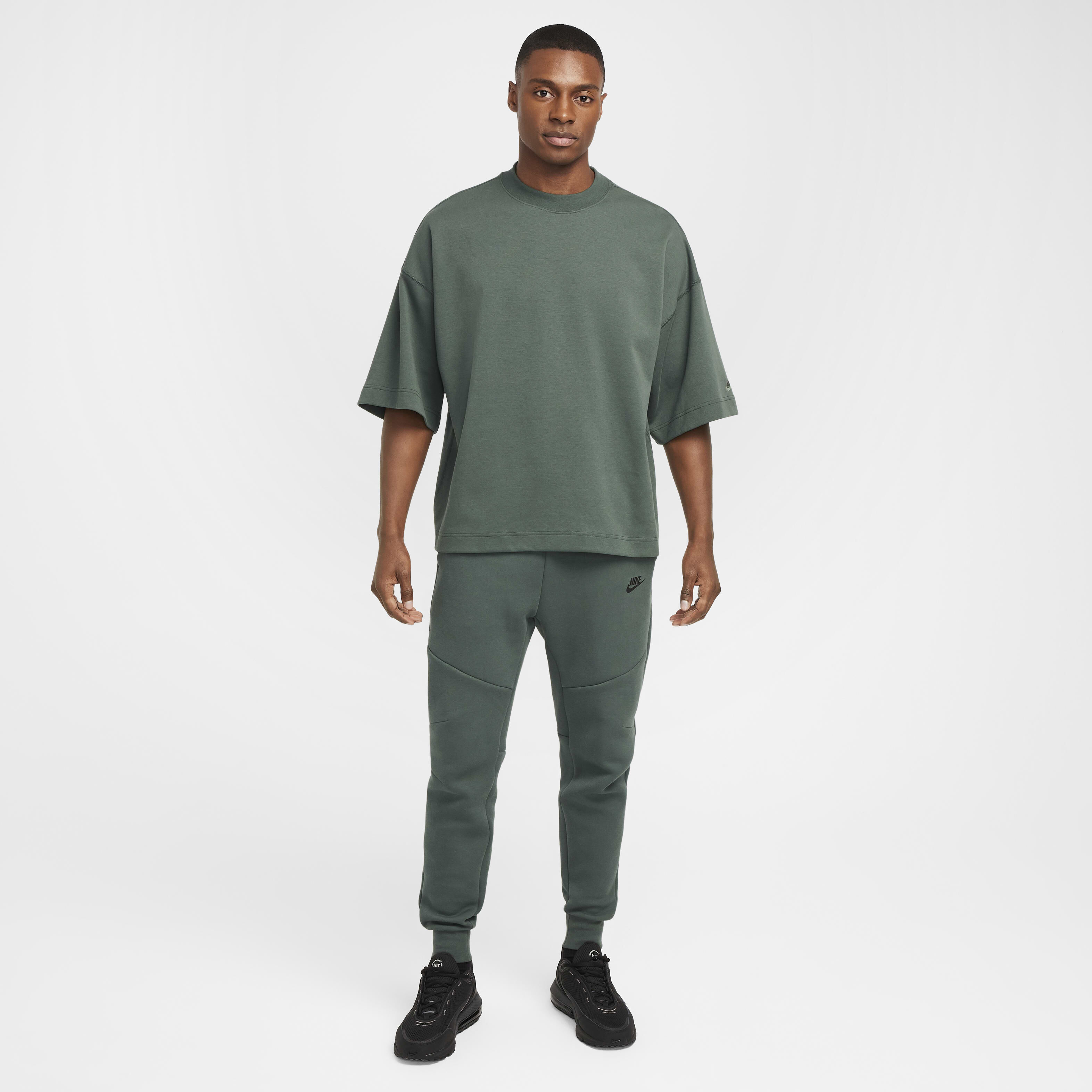 Buy Nike Tech Men's Short-Sleeve Fleece Top - Vintage Green
