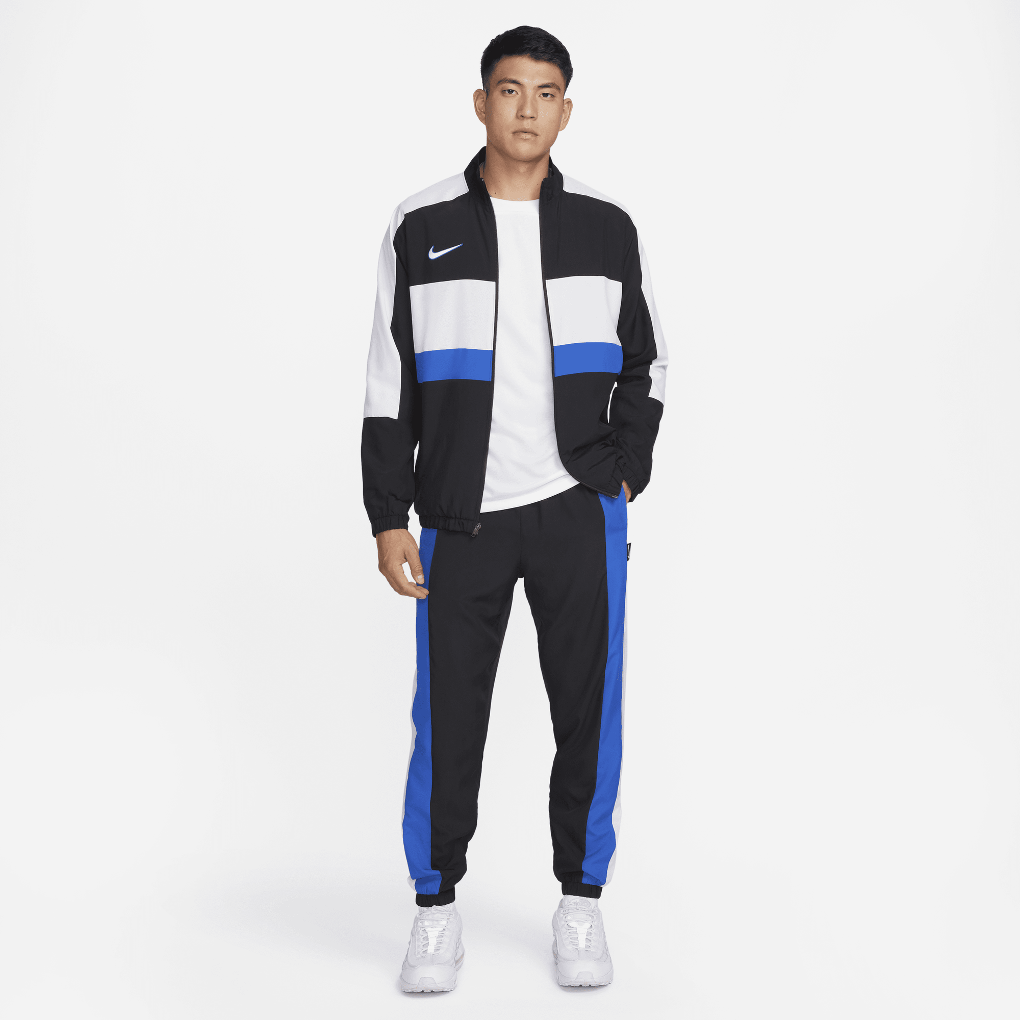 All white nike online tracksuit