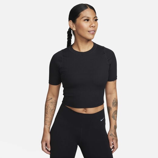 T-Shirts & Tops-Nike, Nike Zenvy Rib, Women's Dri-FIT Short-Sleeve Cropped Top