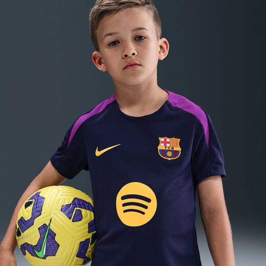 T-Shirts & Tops-Nike, F.C. Barcelona Strike, Older Kids' Nike Dri-FIT Football Short-Sleeve Top