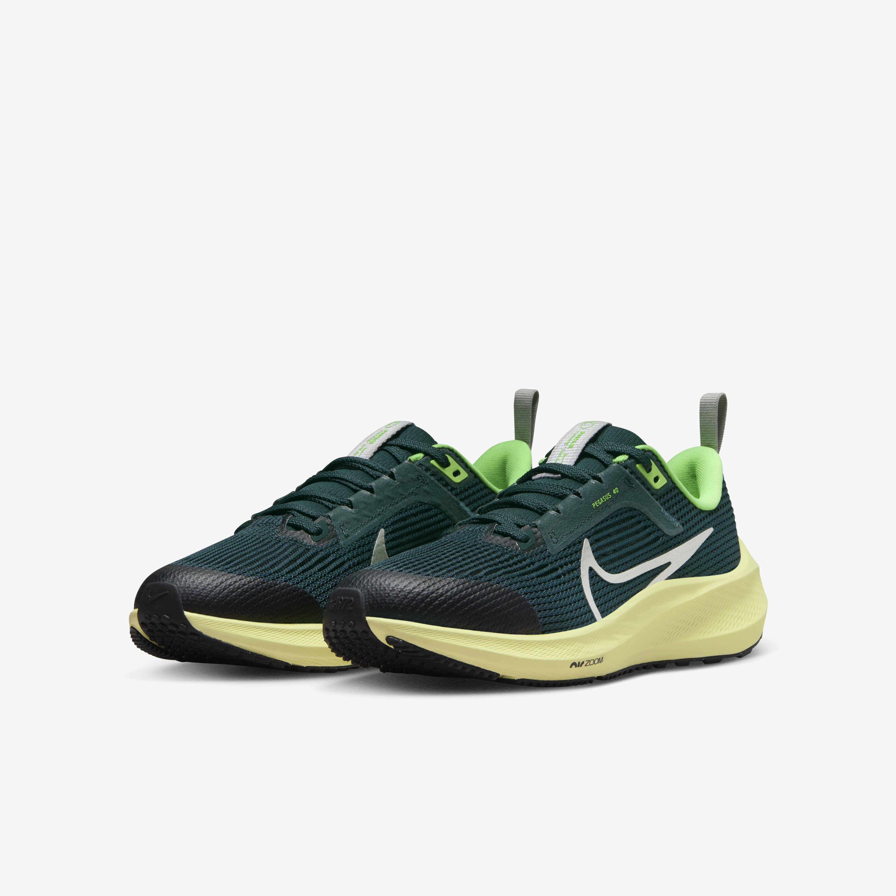 Buy Nike Air Zoom Pegasus 40 Older Kids Road Running Shoes Deep Jungle Luminous Green Lime Blast Metallic Platinum Nike Saudi Official