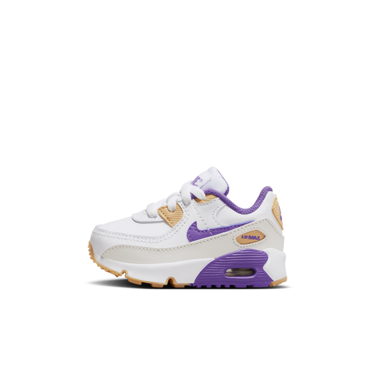 Nike air max 90 white and purple sneakers deals