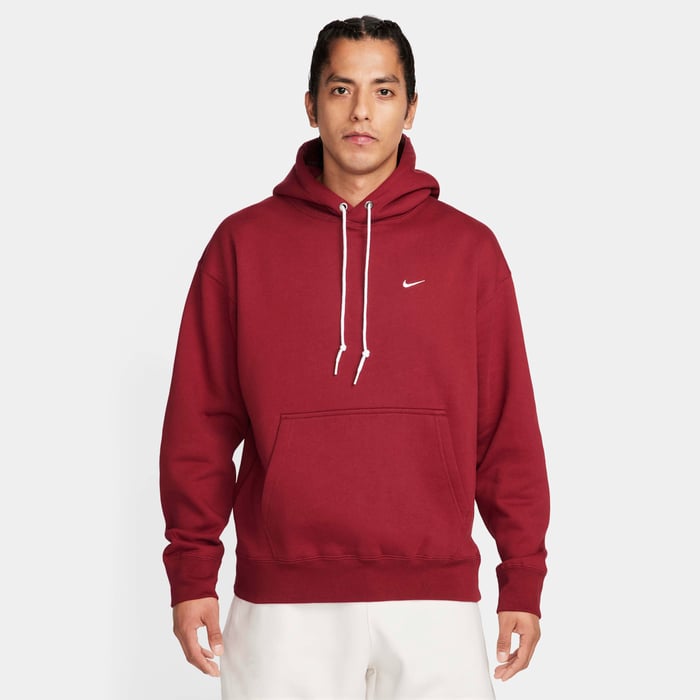 Buy Nike Solo Swoosh Men's Fleece Pullover Hoodie Team Red/White