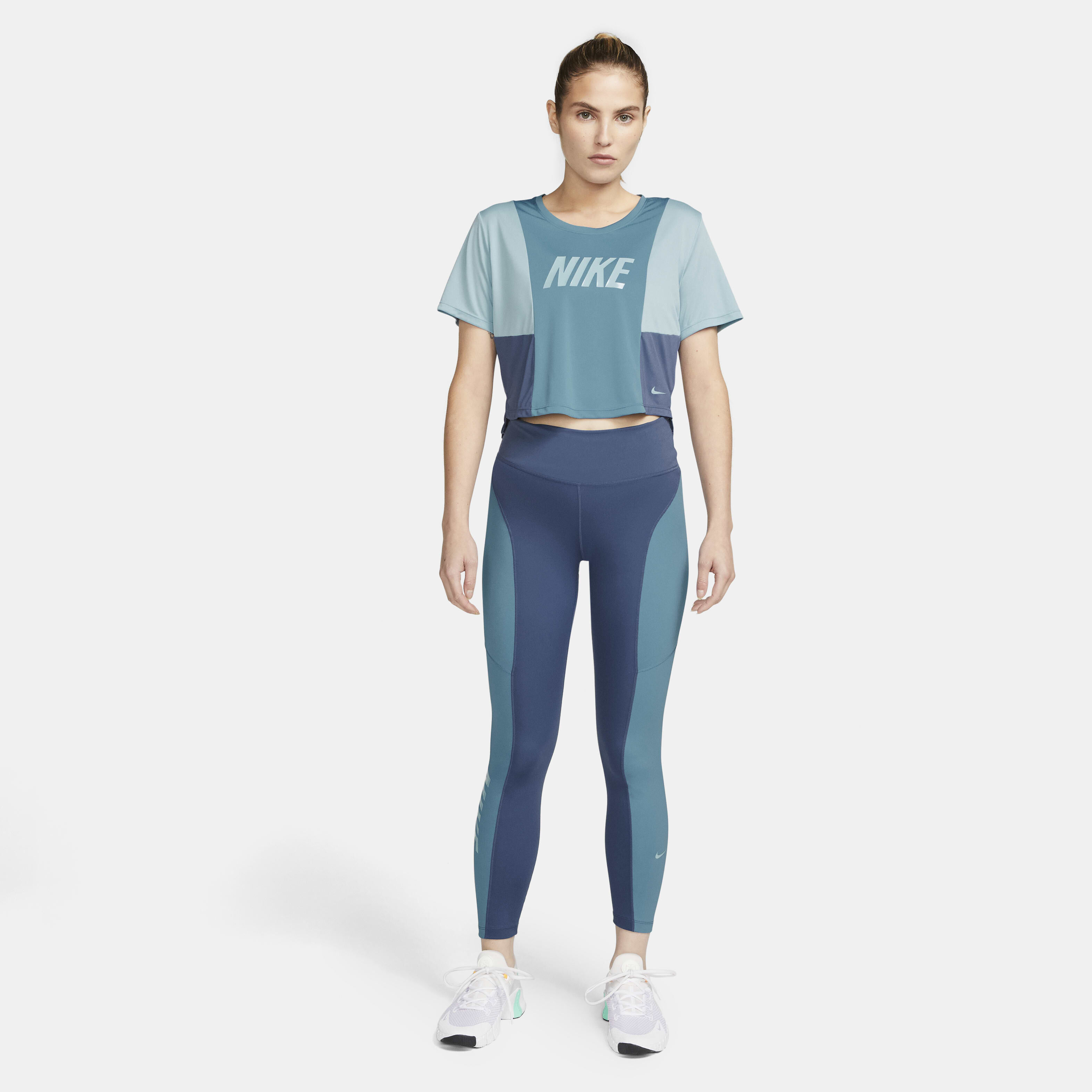 Buy Nike Dri FIT One Women s Colour Block Short Sleeve Training Crop Top Nike Saudi Official