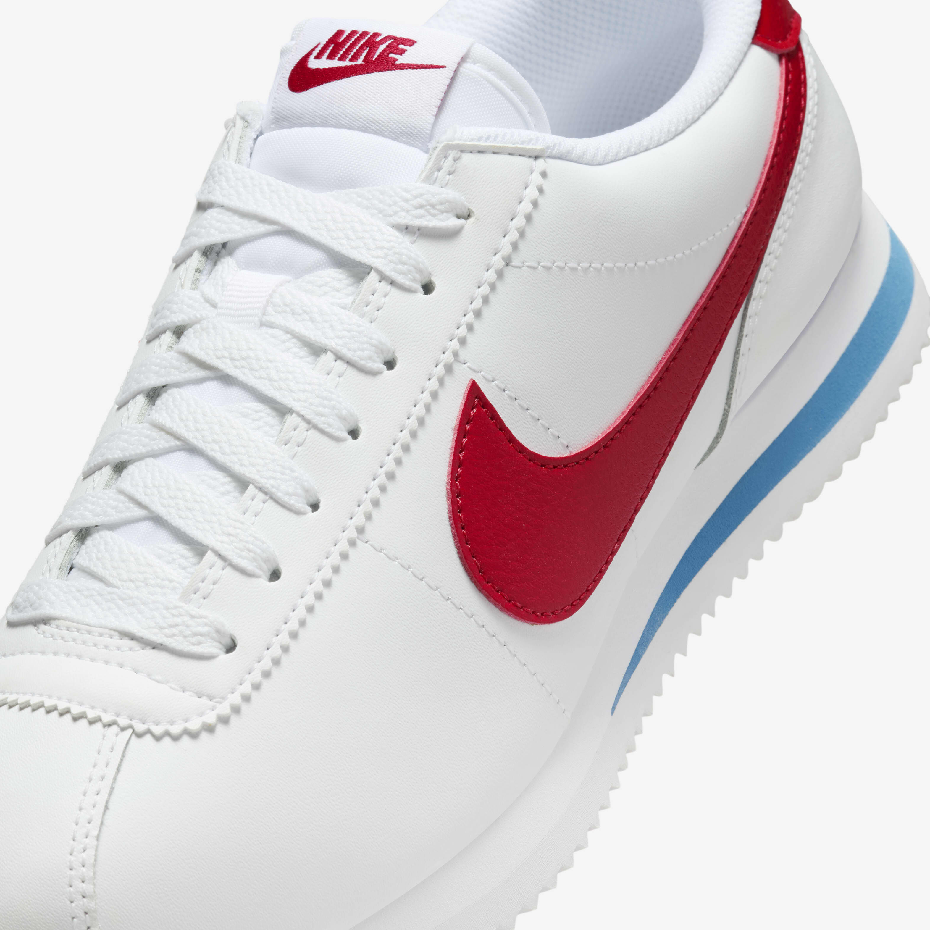 Classic cortez leather white/varsity red women's shoe clearance