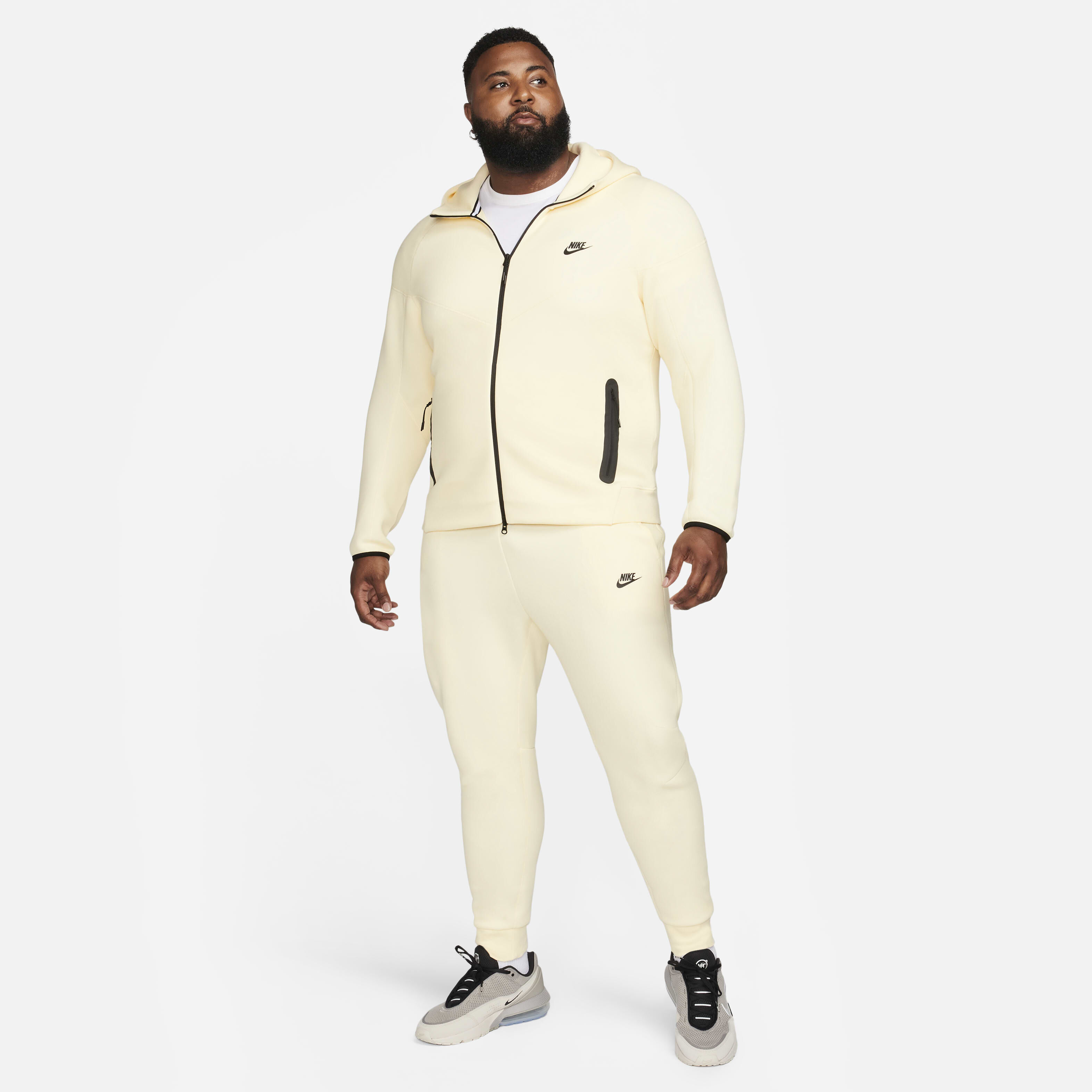 Buy Nike Sportswear Tech Fleece Windrunner Men s Full Zip Hoodie Coconut Milk Black Nike Saudi Official