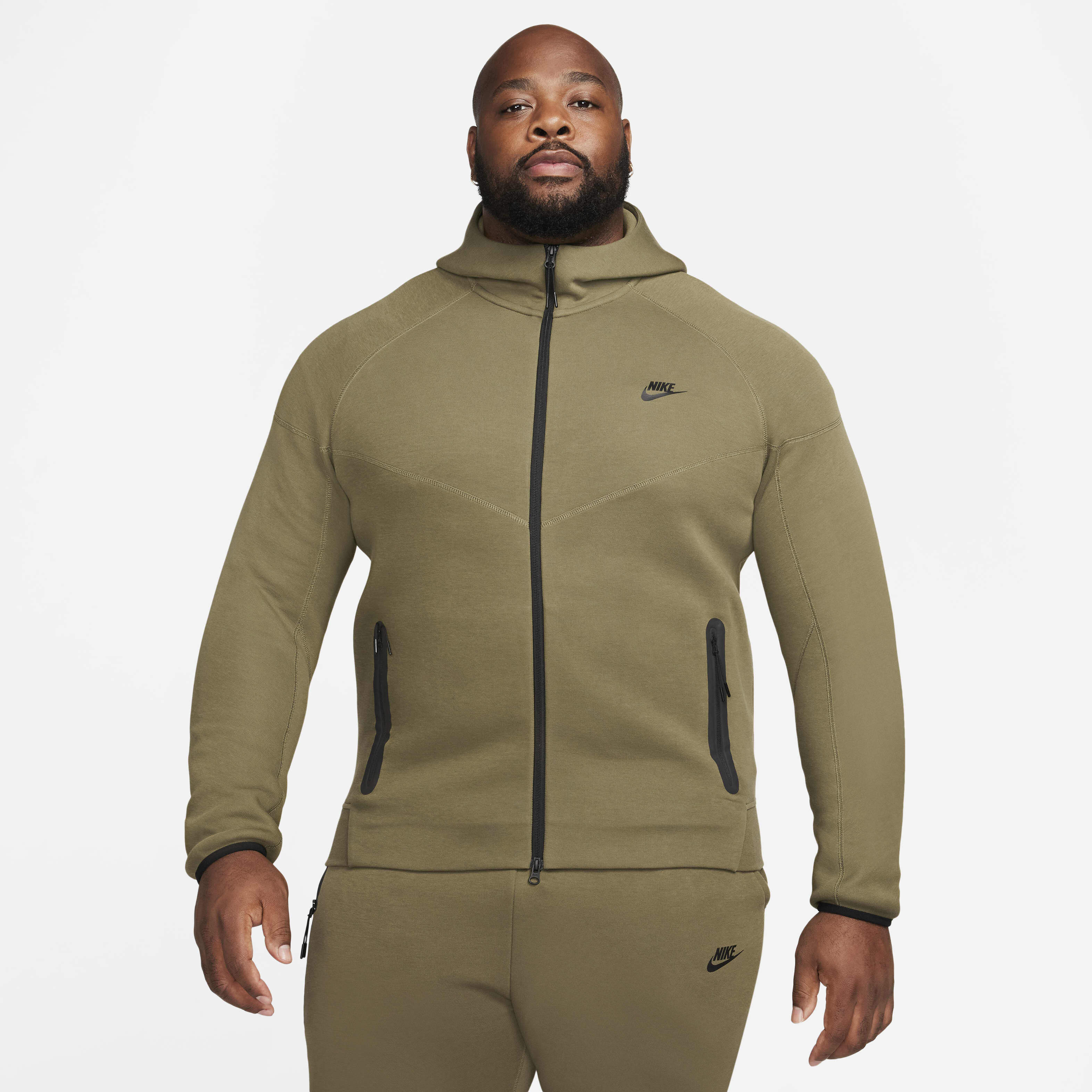 Buy Nike Sportswear Tech Fleece Windrunner Men s Full Zip Hoodie Medium Olive Black Nike Saudi Official
