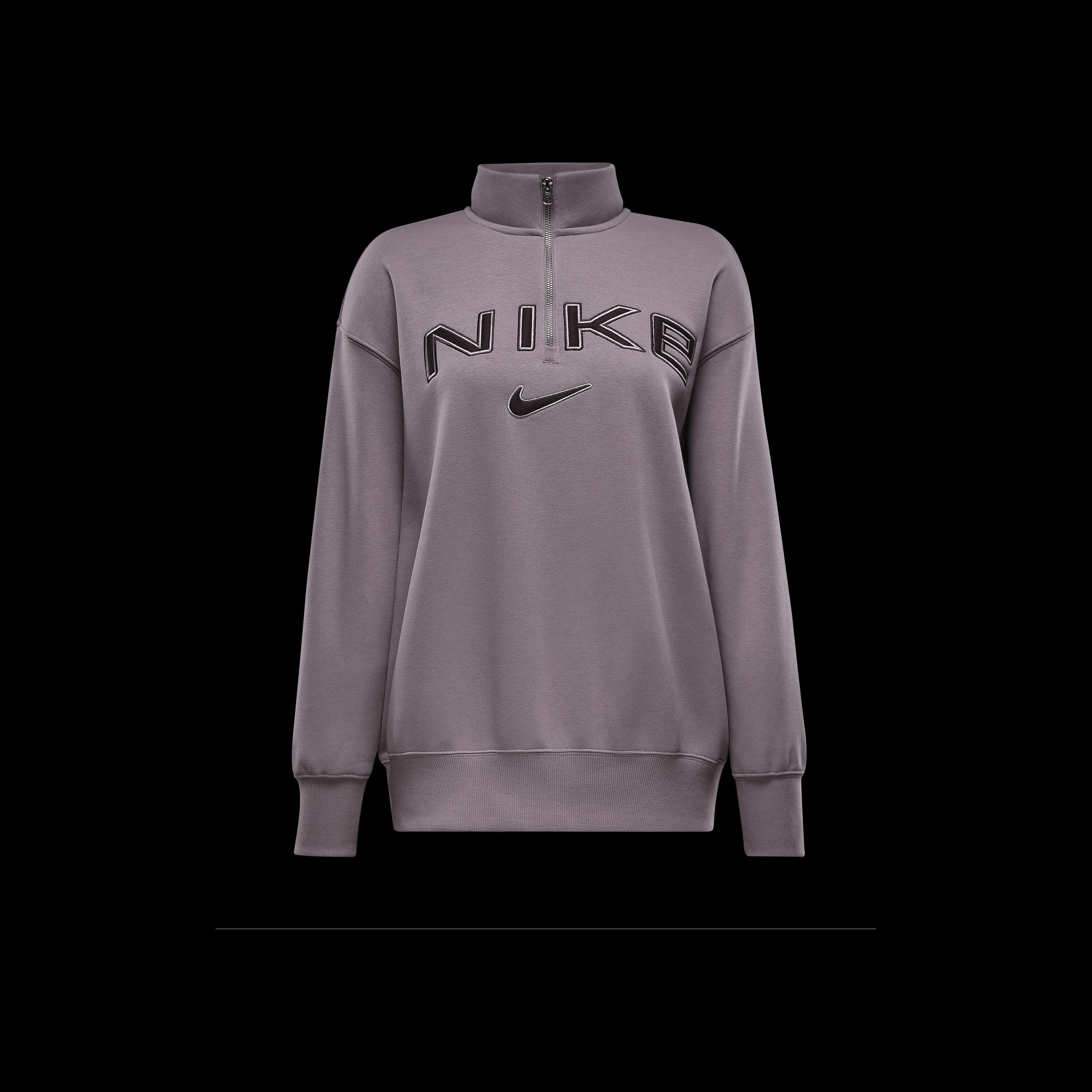 Buy Nike Sportswear Phoenix Fleece Women's Oversized 1/4-Zip Logo Top -  Light Violet Ore/Platinum Violet/Burgundy Crush | Nike Saudi Official