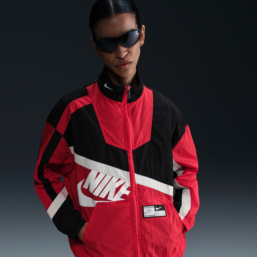 その他 TEN SHT JKT W RED L Buy Nike Sportswear Women's Oversized Woven Jacket