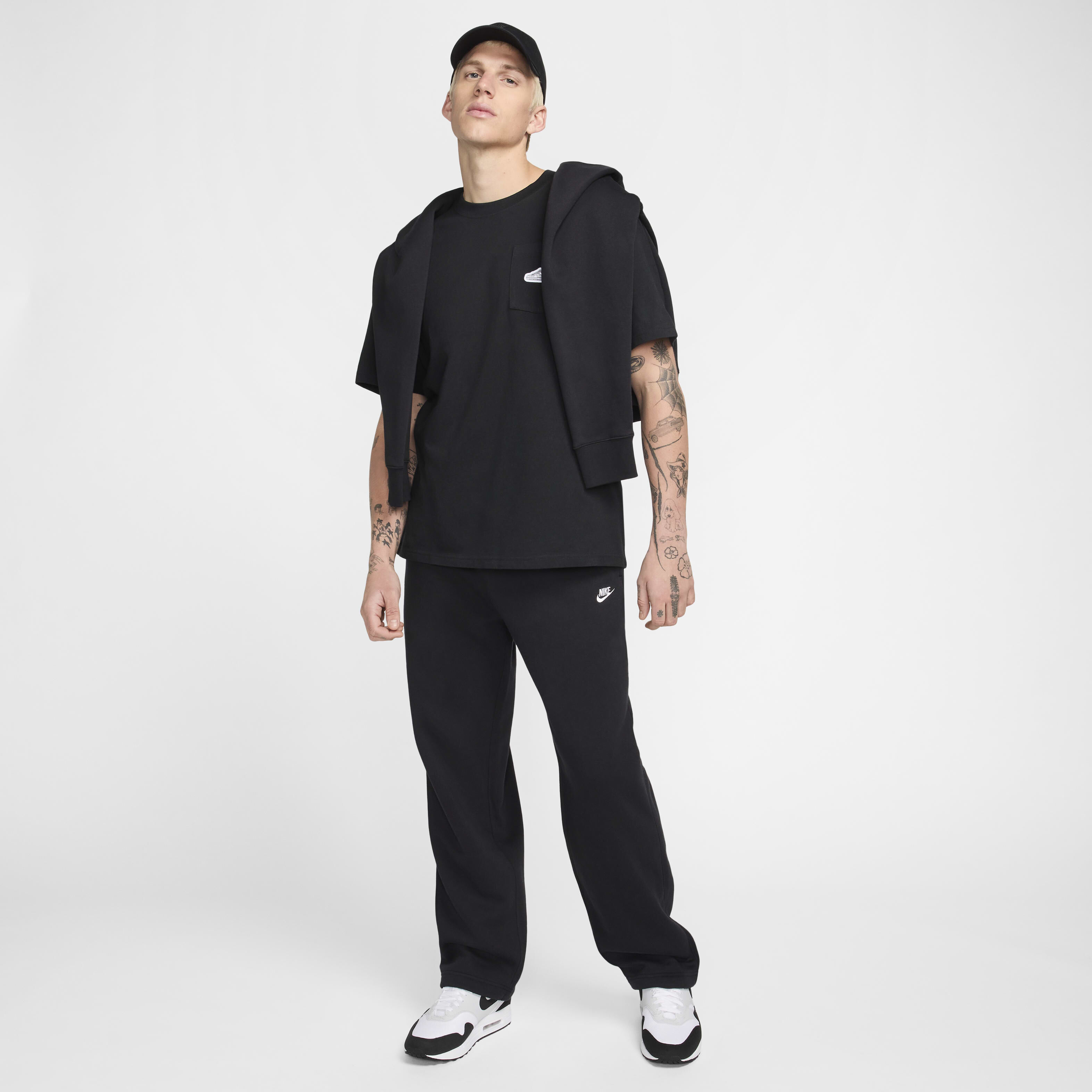 Buy Nike Club Men's Fleece Bungee Trousers - Black/Black