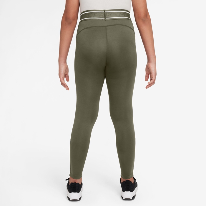 Buy Nike Pro Girls Dri FIT Mid Rise Leggings Medium Olive Nike Saudi Official