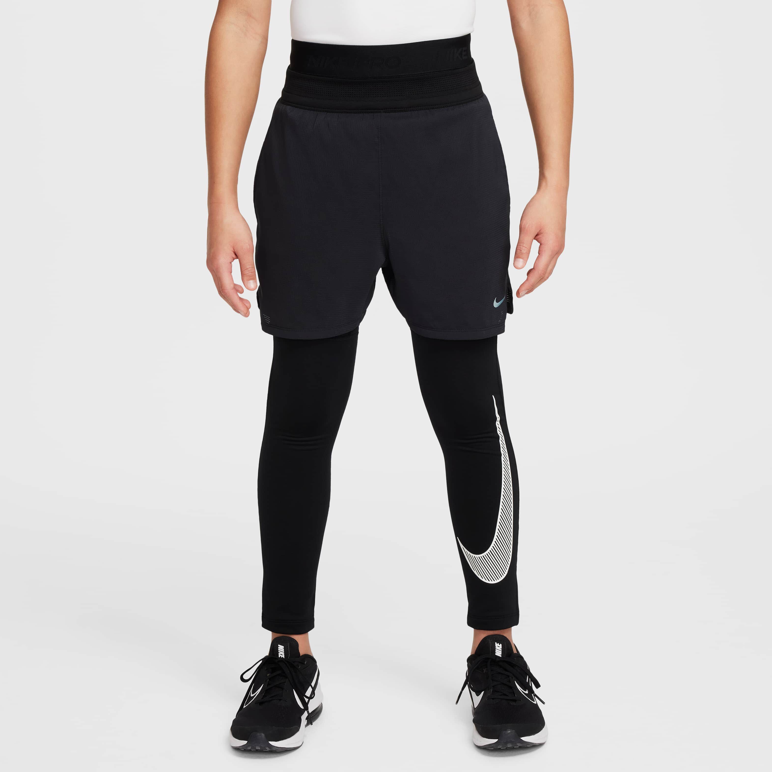 Buy Nike Pro Warm Older Kids Boys Dri FIT Training Tights Black White Nike Saudi Official