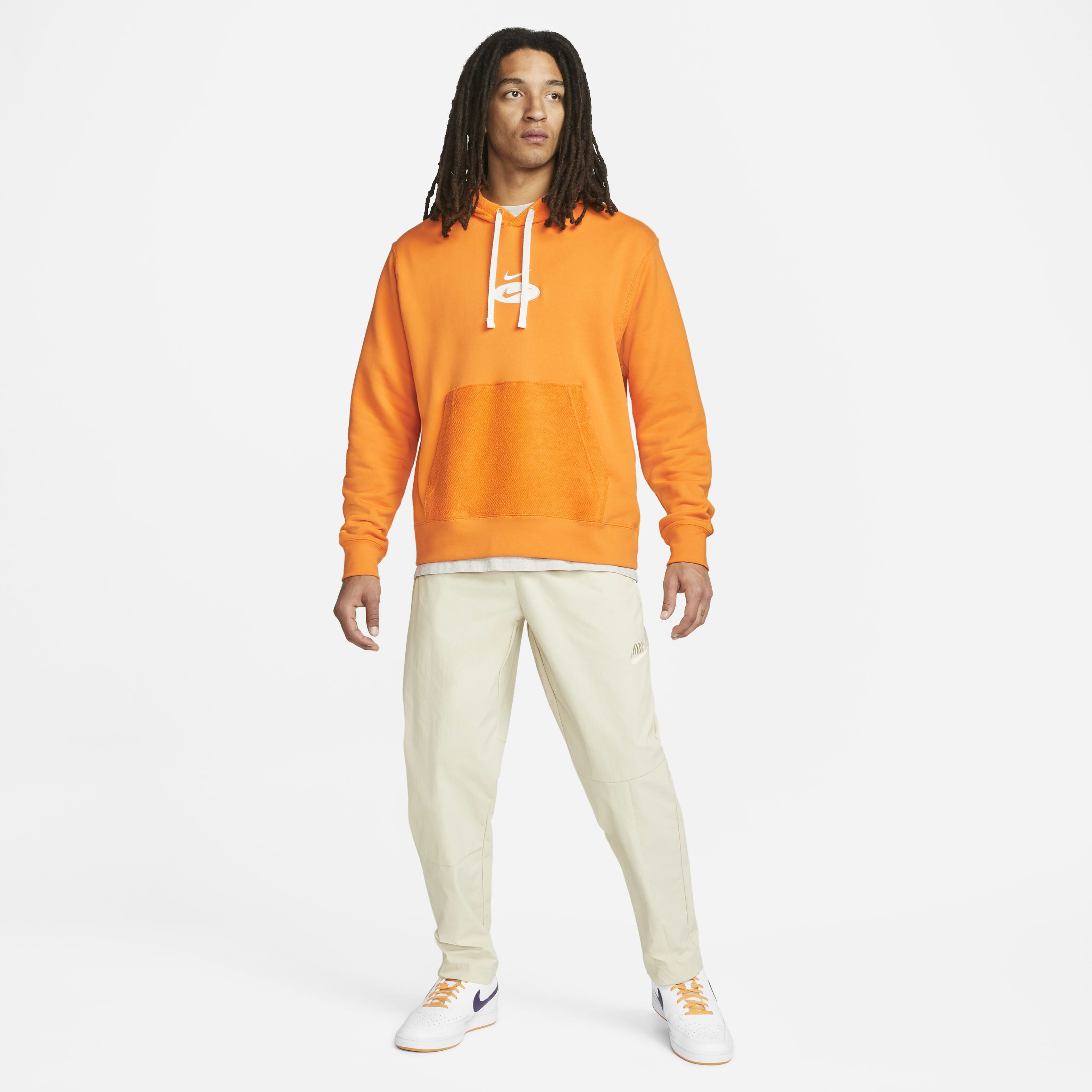Men's french terry pullover hoodie nike sportswear swoosh online