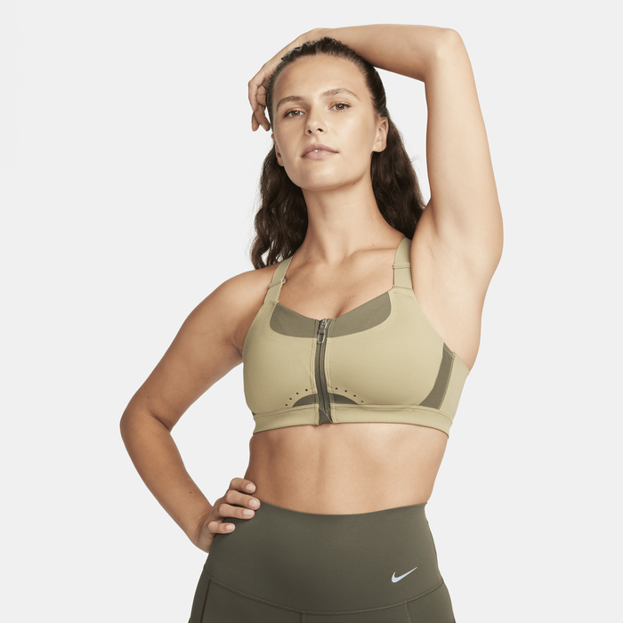 Shop Alpha Women s High Support Padded Zip Front Sports Bra Nike KSA