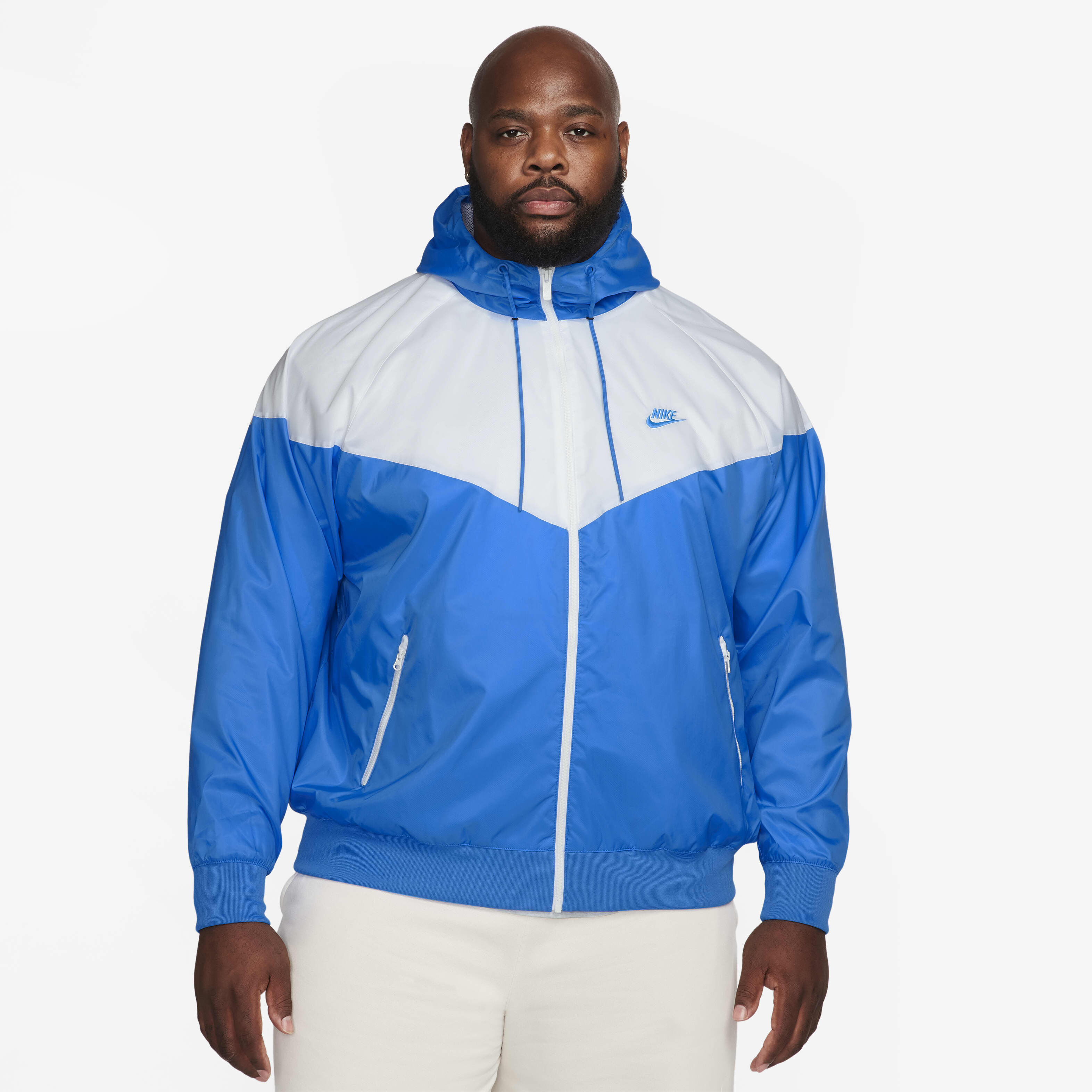 Nike windrunner jacket blue and white top