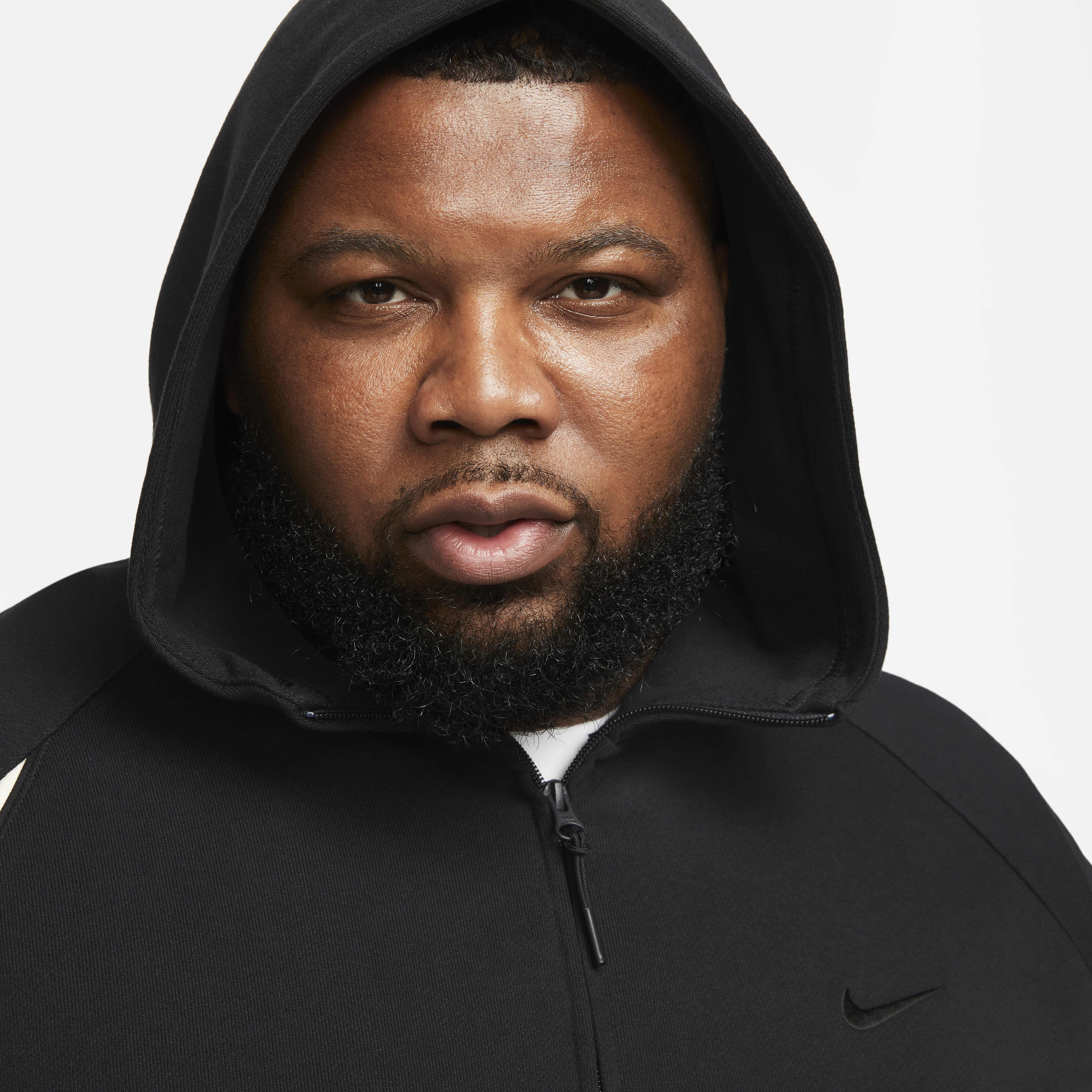 パーカー・フーディ Nike Swoosh Half Zip Fleece Hoodie Black White - Asia Nike Sportswear Big Swoosh Half Zip Hoodie (Asia Sizing